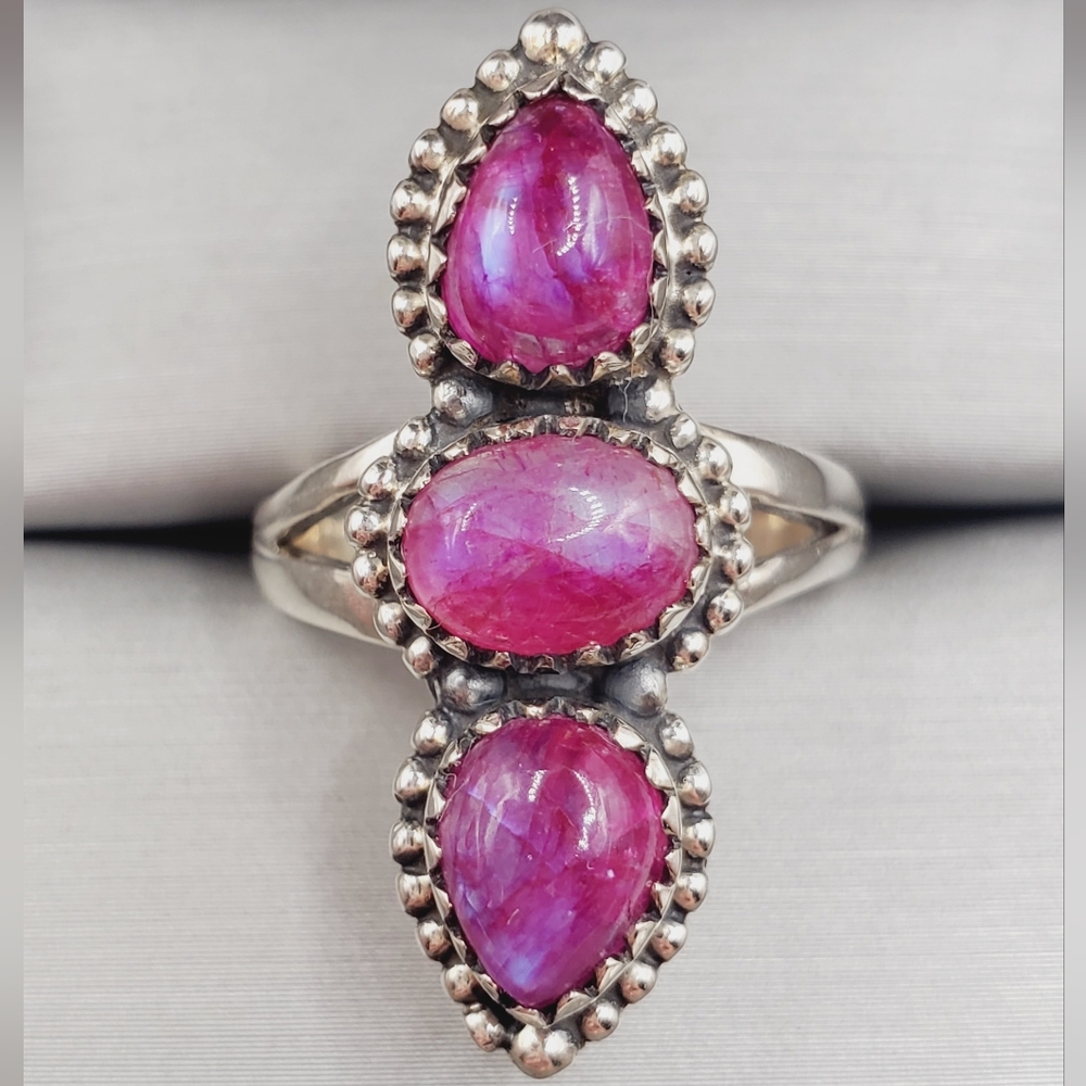 Triple Pink 925 Sterling Silver Ring